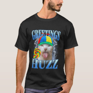 T-shirt Chat Mème Drôle Sucette Salutations Huzz Rétro Gen