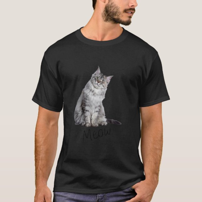 T-shirt Chat Meow Kitty Funny Chats Maman Et Chat Papa Cad (Devant)