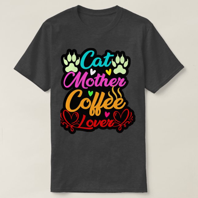 T-shirt chat mère amant café Mug (Design devant)