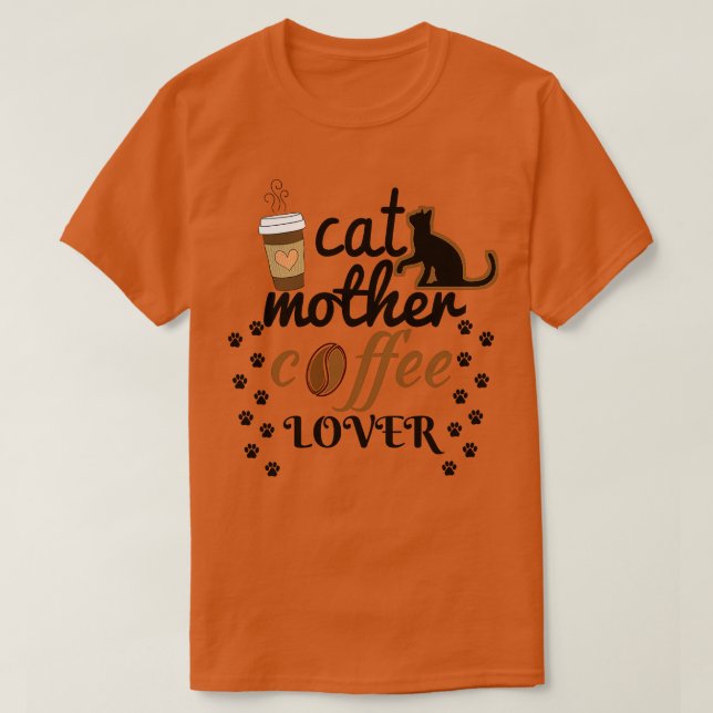 T-shirt chat mère amateur de café 311 (Design devant)