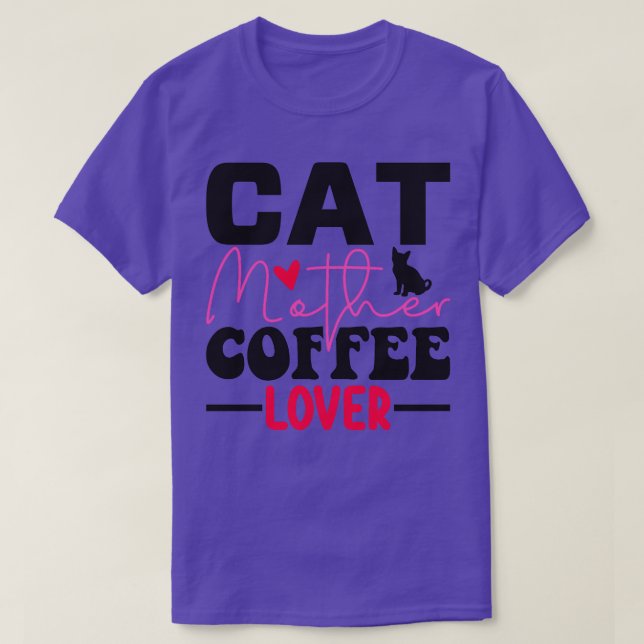T-shirt chat mère amateur de café 94 (Design devant)
