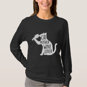T-shirt Chat Mère Vin Noël Femme Animaux de compagnie Chat