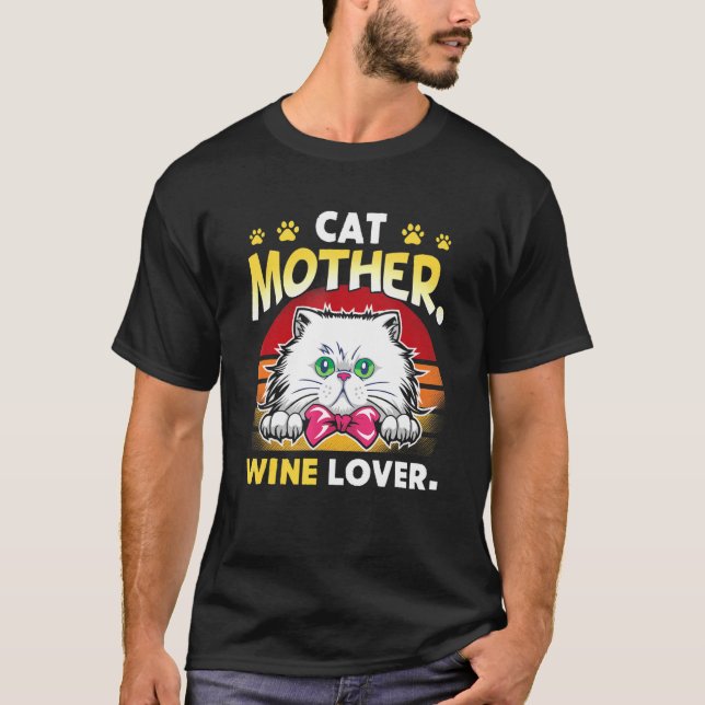T-shirt Chat Mère Vin Propriétaire Du Chat (Devant)