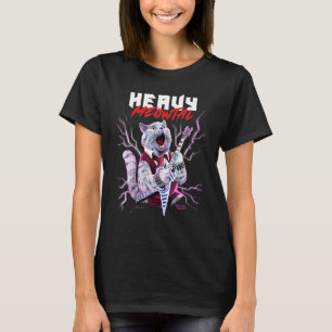 T-shirt Chat Métal Lourde Jouant de la Guitare Métal Cha