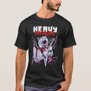 T-shirt Chat Métal Lourde Jouant de la Guitare Métal Drôle