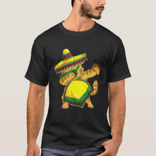 T-shirt Chat Mexicain Dabbing Cinco De Mayo Poncho Sombrer