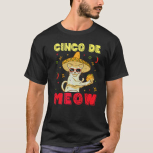 T-shirt Chat Mexicain De Cinco De Mayo Dansant