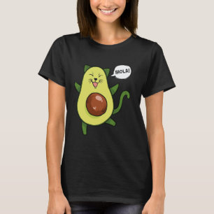 T-shirt Chat Mignon à l'Avocat Disant Hola Pun espagnol Am