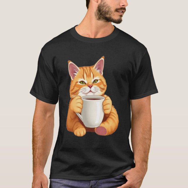 T-shirt chat mignon amateur de café – Chat drôle e (Devant)