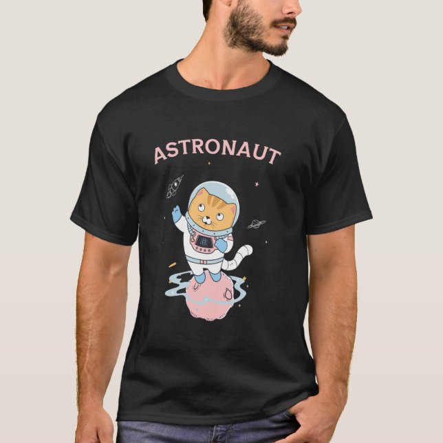 T-shirt Chat Mignon Astronaute - Conception d'Aventure Spa (Devant)
