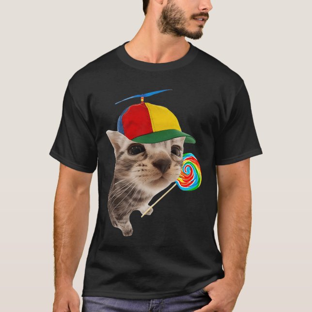 T-shirt Chat mignon avec ami de meme de sucette (Devant)