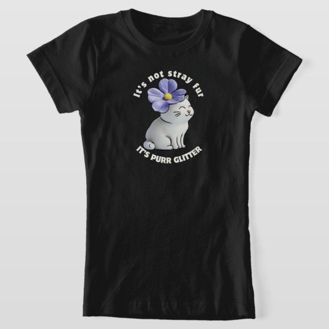 T-Shirt Chat mignon avec Casquette à fleurs - Devis de Par (Poser)
