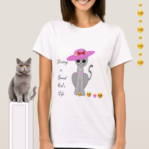 T-shirt Chat mignon avec chapeau