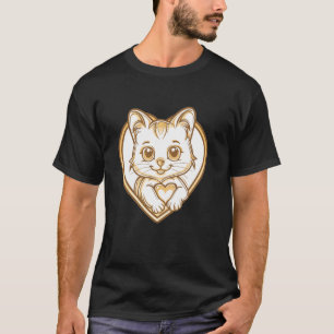 T-shirt Chat Mignon Avec Coeur I Chat 1