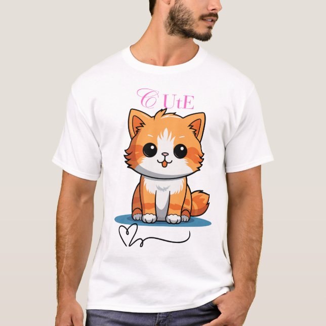 T-shirt Chat mignon avec grand amour (Devant)
