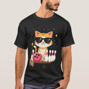 T-shirt Chat mignon avec lunettes de soleil Chat jouant au