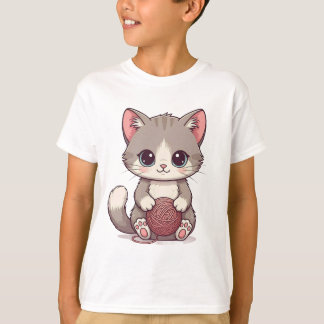 T-shirt Chat mignon avec une boule de piqûre