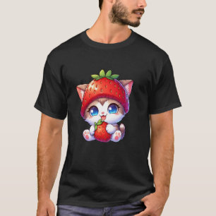 T-shirt Chat Mignon Chapeau Farfelu Fraise