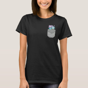 T-shirt Chat Mignon Chat Empilé Dans Une Poche