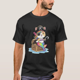 T-shirt Chat Mignon Chaton Sirène Pirate Fête d'Halloween 
