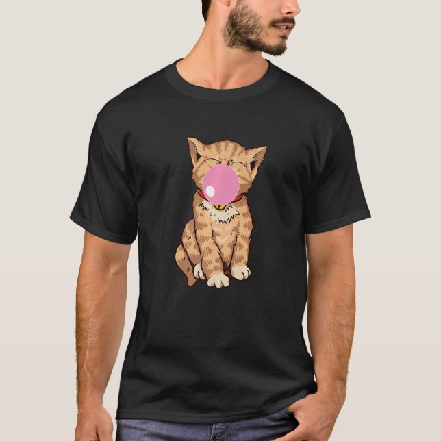 T-shirt Chat mignon Chews Gum Bubble Gum Chat (Devant)