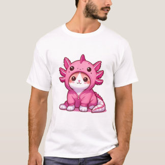 T-shirt Chat mignon dans le costume Axolotl