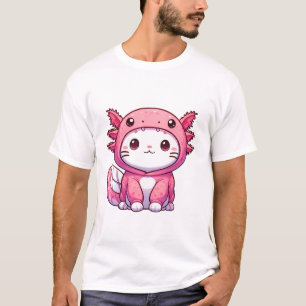T-shirt Chat mignon dans le costume Axolotl