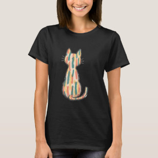 T-shirt Chat mignon de style coup de pinceau pour amateurs