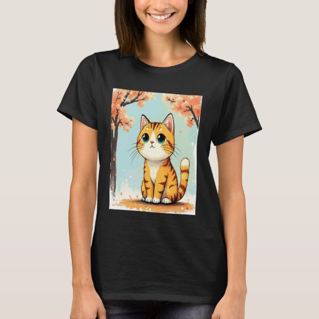 T-shirt Chat Mignon Drôle (Devant)