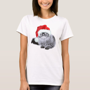 T-shirt Chat mignon drôle de Père Noël dans Noël en ve