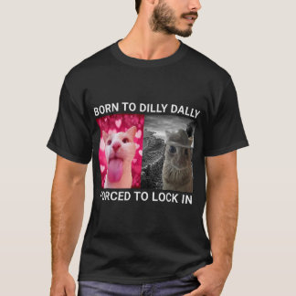 T-shirt Chat mignon drôle né pour lambiner Mème