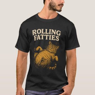 T-shirt Chat mignon drôle qui roule en grossissant, chaton