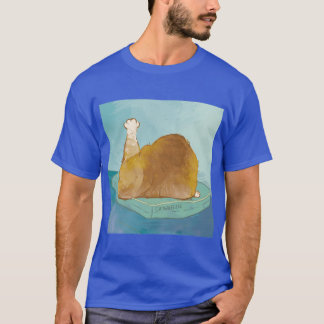 T-shirt Chat mignon en pose de dinde rôtie, drôle d'art de