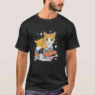 T-shirt Chat mignon en tenue de patins à glace