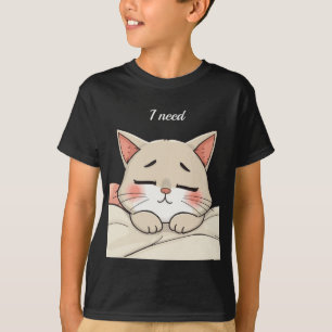 T-shirt Chat Mignon Endormi J'ai Besoin d'une Sieste Dessi
