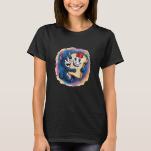T-shirt Chat Mignon Enlaçant Toast à la Confiture Drôle Pe