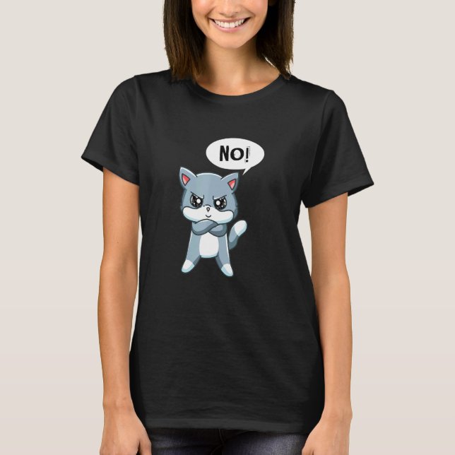 T-shirt Chat mignon et en colère de déclaration (Devant)