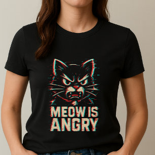 T-shirt chat mignon et en colère ; Mème drôle de c