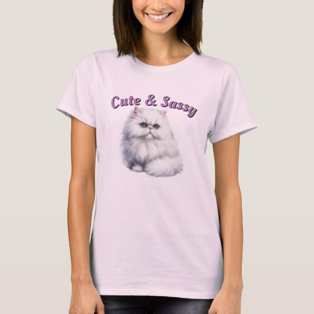 T-shirt chat mignon et sassy (Devant)
