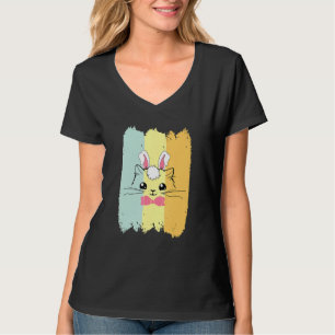T-shirt Chat mignon Jour de Pâques Visage Chat Grotte Oeuf