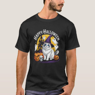 T-shirt Chat Mignon Joyeux Halloween Ragueneau Félin Effra