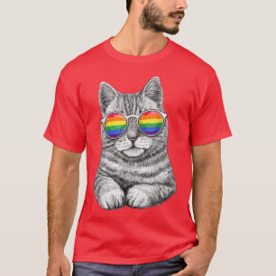 T-shirt Chat mignon LGBT Gay Rainbow Pride Drapeau Garçons