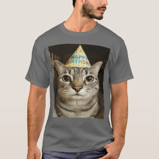 T-shirt Chat mignon mème regard drôle carte d'anniversaire