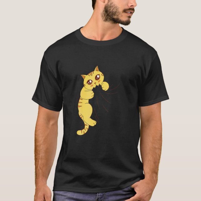 T-shirt Chat Mignon Mord À L'Intérieur (Devant)