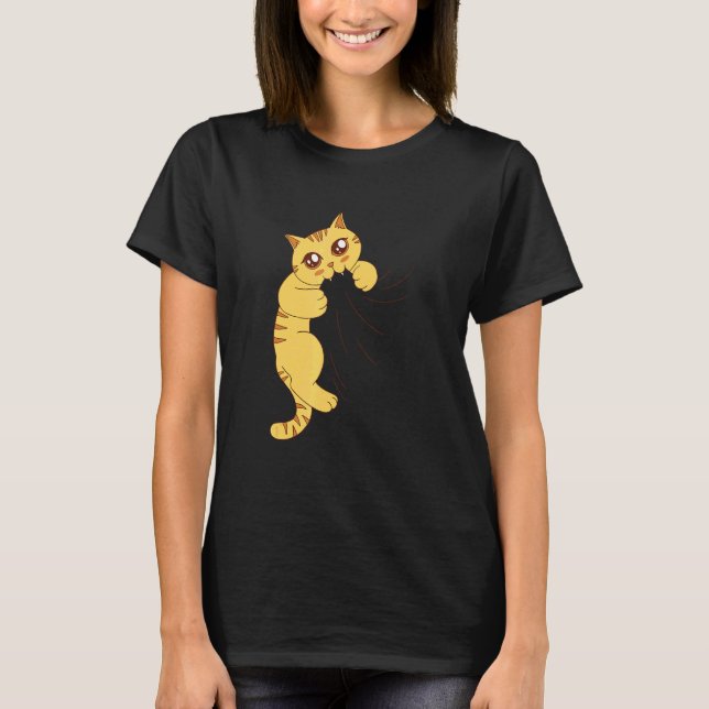 T-shirt Chat Mignon Mordant Pour Chat (Devant)