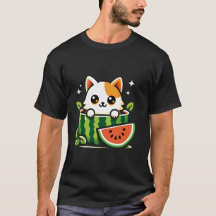 T-shirt Chat Mignon Pastèque Amateurs De Pastèque Jour