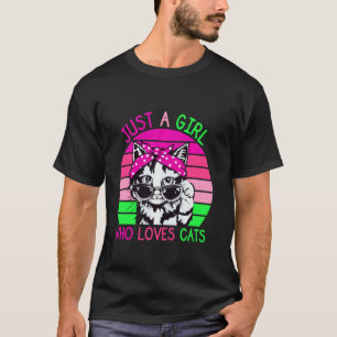 T-shirt Chat mignon portant des lunettes de soleil et un b