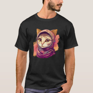 T-shirt Chat mignon portant le hijab musulmane femmes fill