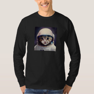 T-shirt Chat mignon portant un casque d'astronaute pour ch
