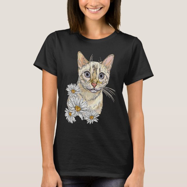 T-shirt Chat mignon pour Kitten Daisy Flower Kitty Adoptio (Devant)
